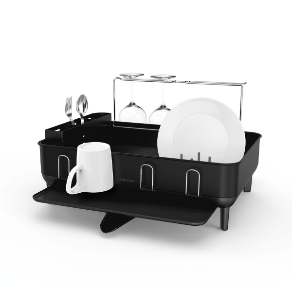 Simplehuman Dishrack with Wine glass holder - Black at Napev GH