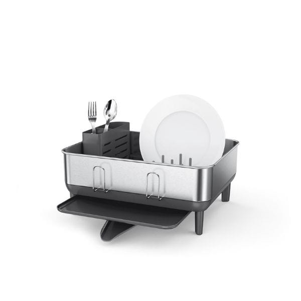 Simplehuman Compact Dishrack with Wine Glass Holder | napevltd.com