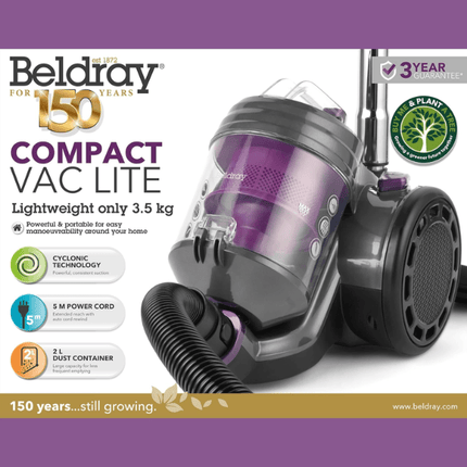 Beldray BEL0700PURWK Compact Vac Lite Cylinder Vacuum AT NAPEV GH