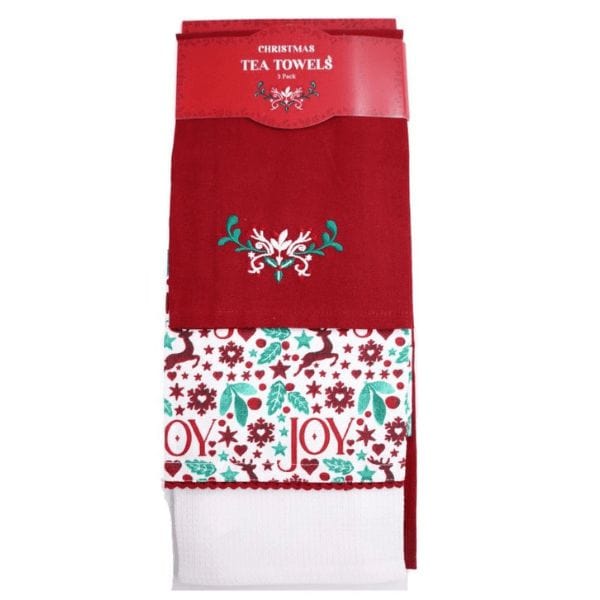Christmas Joy Tea Towel 50x70cm | Pack of 3 | Napev