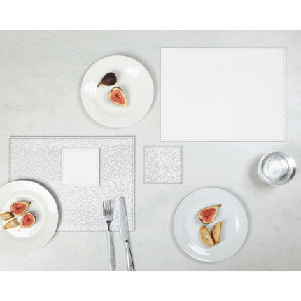 Sabichi Set of 4 Reversible Placemats & Coasters - Silver / Ivory Honeycomb  | Napev