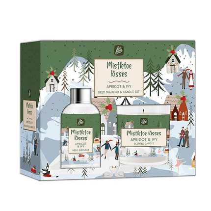 Pan Aroma Christmas Candle and Reed Diffuser Gift Set Apricot and Ivy Scented at Napev GH