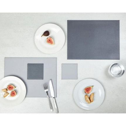 Sabichi Set of 4 Reversible Placemats & Coasters - Light Grey / Dark Grey  | Napev