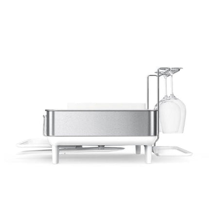 Simplehuman Dishrack with Wine glass holder - White | napevltd.com
