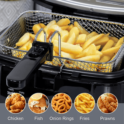Quest Deep Fat Fryer with Removable Lid Black 2.5L AT NAPEV GH