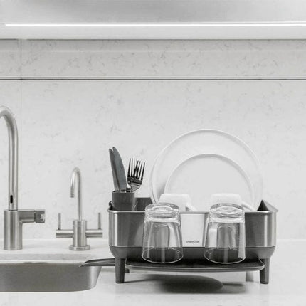 Simplehuman Compact Dishrack with Wine Glass Holder | napevltd.com