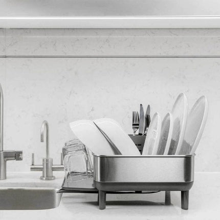 Simplehuman Compact Dishrack with Wine Glass Holder | napevltd.com