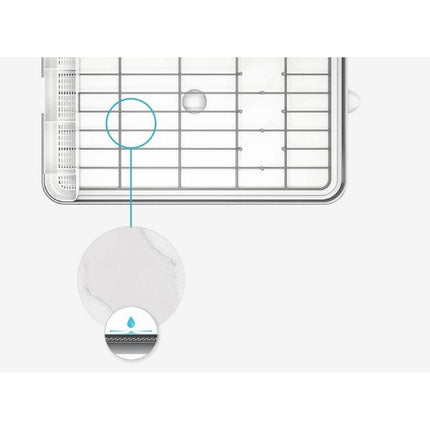 Simplehuman Dishrack with Wine glass holder - White | napevltd.com