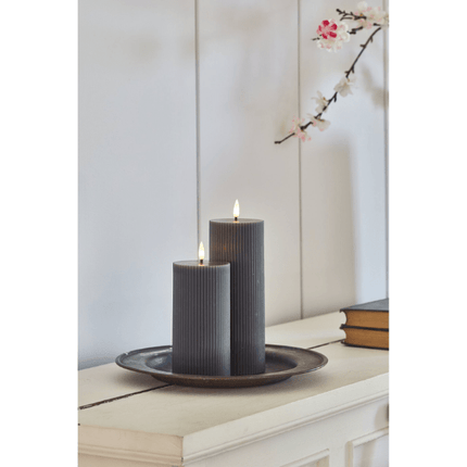 Ribbed Pillar Candle| set of 2 AT NAPEV GH
