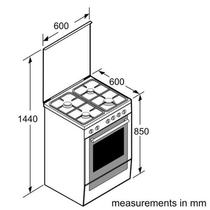 Bosch Freestanding Gas Cooker HGA23A120S | Kitchen Appliance 