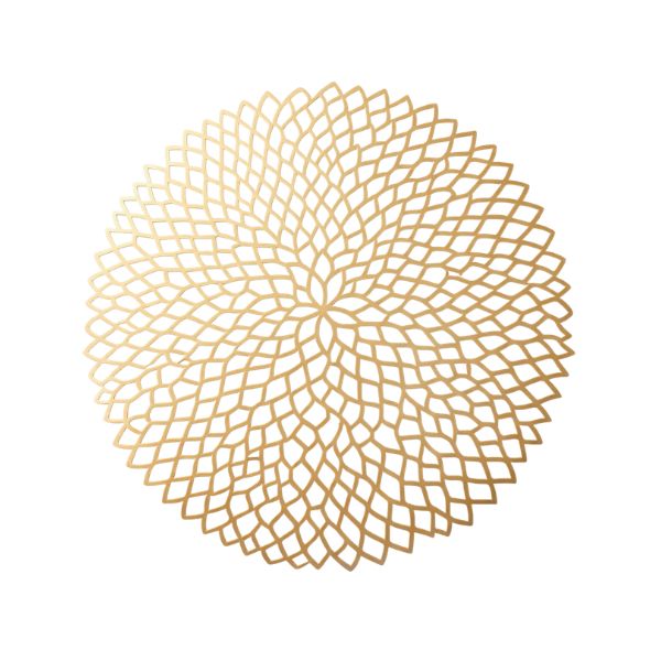 Adorn Placemat Round PVC 38CM Gold at Napev GH