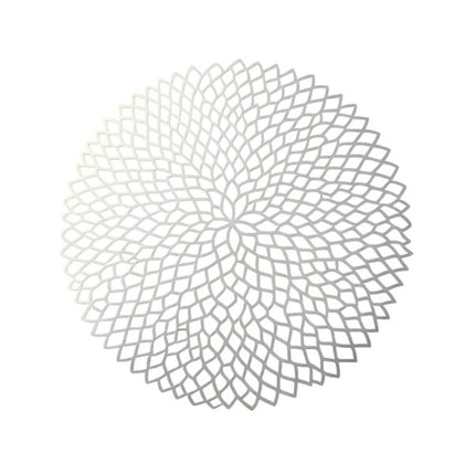 Adorn Placemat Round PVC 38CM Silver at Napev GH