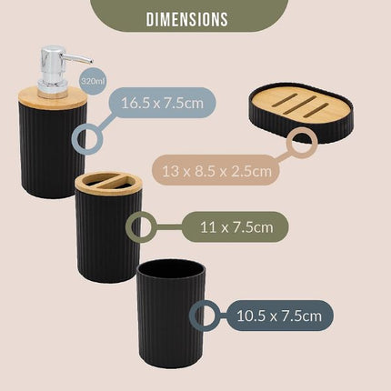 Anika Bathroom Accessory Set in Black at Napev GH