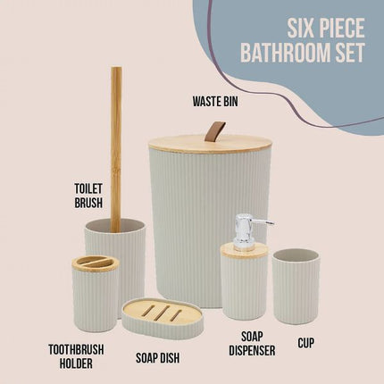 Anika Bathroom Accessory Set in Stone at Napev GH