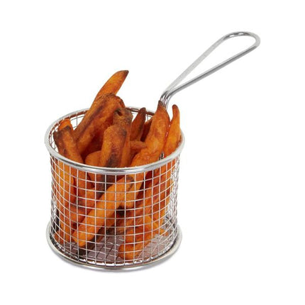 Apollo Stainless Steel Chip Serving Basket Round at Napev GH