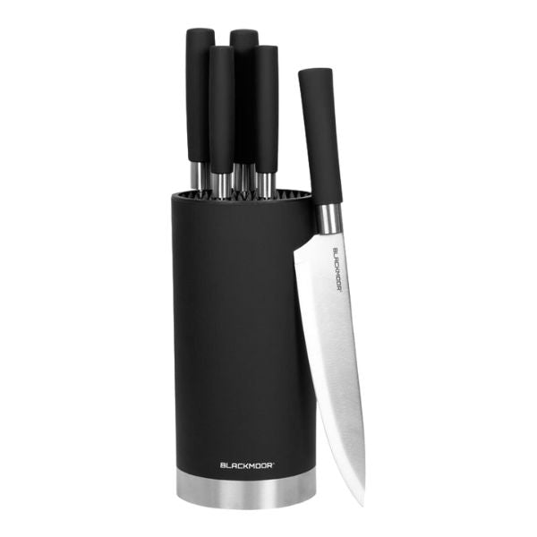 Blackmoor 5 Piece Knife Block Set - Black at Napev GH
