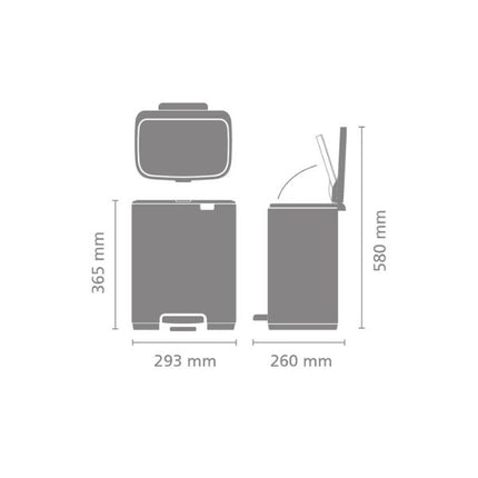 Brabantia Bo Pedal Bin, 12L