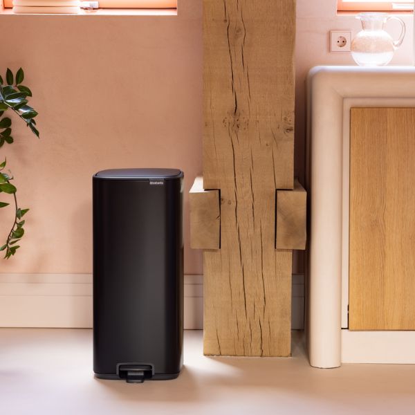 brabantia bo pedal bin 2 x 30 liter matt black Brabantia Bo Pedal Bin, 30L – napev