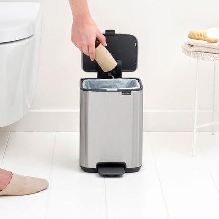Brabantia Bo Pedal Bin, 4L - Matt Steel Fingerprint Proof at Napev GH