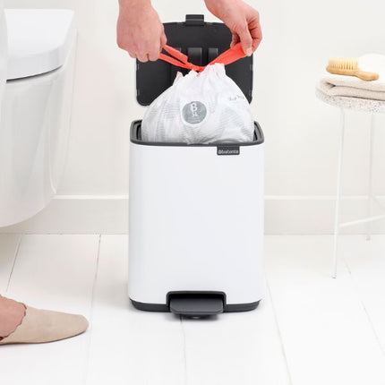Brabantia Bo Pedal Bin, 7L White at Napev GH