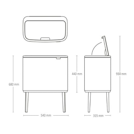 Brabantia Bo Touch Bin, 36L at Napev GH