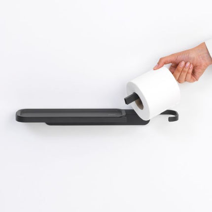 Brabantia MindSet Toilet Roll Holder with Shelf at Napev GH
