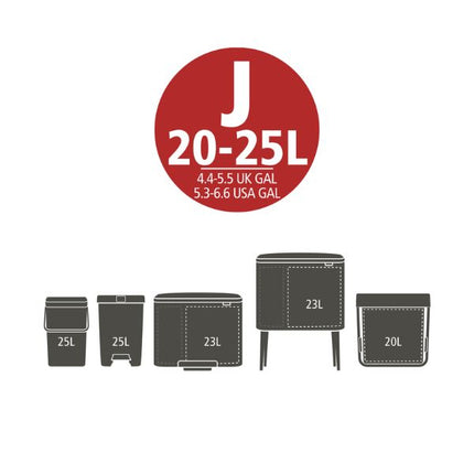 Brabantia PerfectFit Bags, Code J, 20-25L, 40 Bags at Napev GH