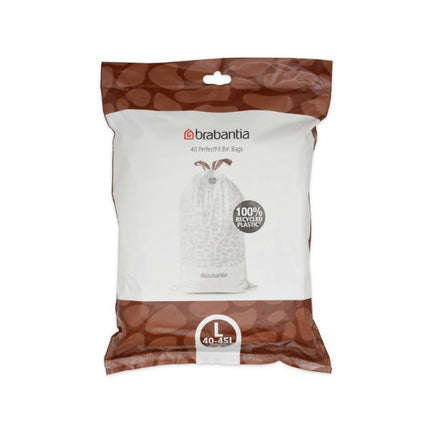 Brabantia PerfectFit Bags, Code L, 40-45L, 40 Bags at Napev GH
