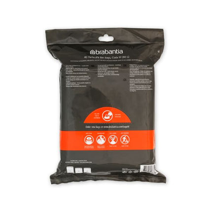 Brabantia PerfectFit Bags, Code M, 60L, 40 Bags at Napev GH
