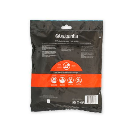 Brabantia PerfectFit Bags, Code W, 5L, 40 Bags at Napev GH