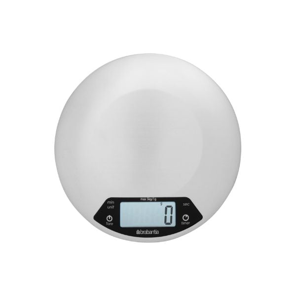 Brabantia Profile Digital Kitchen Scales, Round at Napev GH