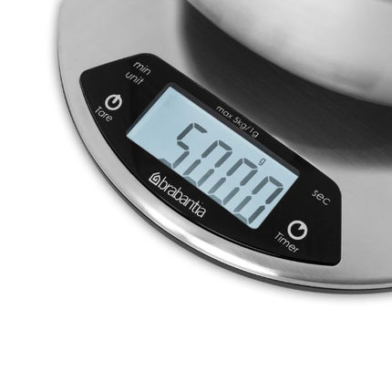 Brabantia Profile Digital Kitchen Scales, Round at Napev GH