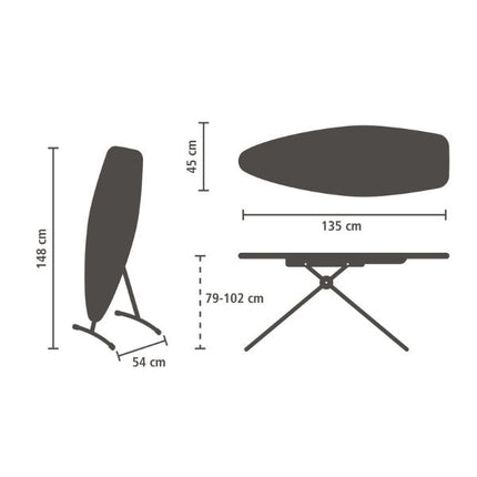 Brabantia Steam & Ironing Board D, 135x45cm, HRPZ at Napev GH