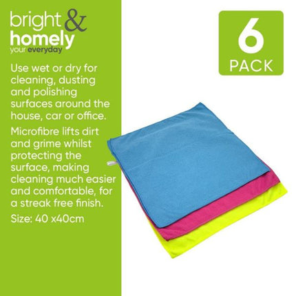 Bright & Homely Multi-Purpose Microfibre Cloths XL 40cm | Pack of 6 at Napev GH
