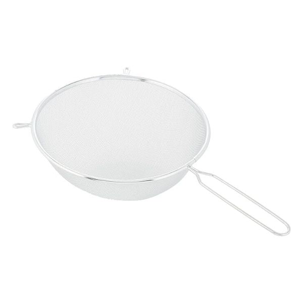 Chef aid metal strainer 24cm on white background