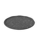 Dalebrook Mineral Agate grey 254mm melamine plate with a rounded organic shape and mottled crackle-effect finish.