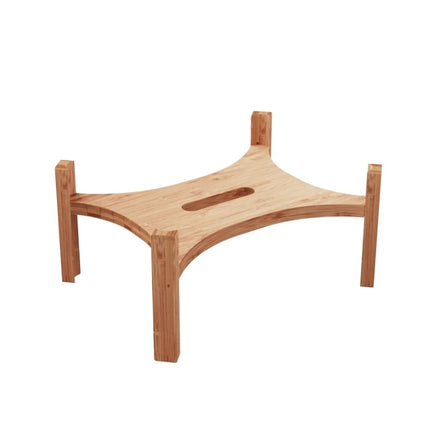 Four-legged bamboo frame for the Dalebrook Nimble buffet stand with curved supports and a central carrying slot.