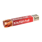 Essential Housewares kitchen foil in a red retail box, measuring 5m long and 300mm wide for wrapping and food preparation.