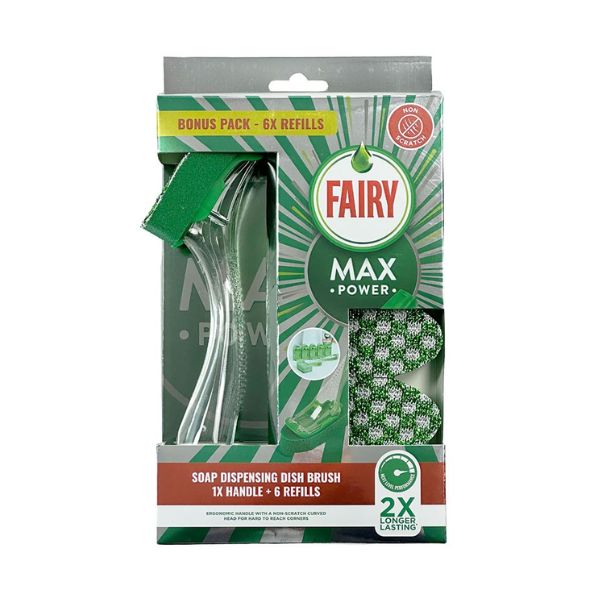 Fairy Max Power Soap Dispensing Dish Brush & Refills | Pack of 6 at Napev GH