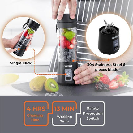Geepas Rechargeable Portable Blender Black at Napev GH