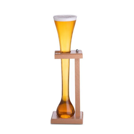 Glass HALF YARD of Ale with Stand at Napev GH