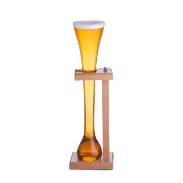 Glass HALF YARD of Ale with Stand at Napev GH