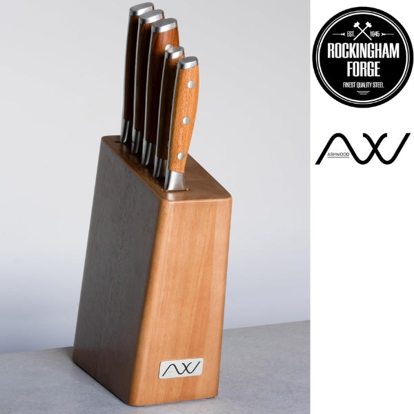 Grunwerg RF Ashwood 6 Piece Knife Block Set at Napev GH