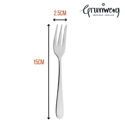 Grunwerg Windsor 18/0 Pastry Forks | Pack of 4 Dimensions at Napev GH