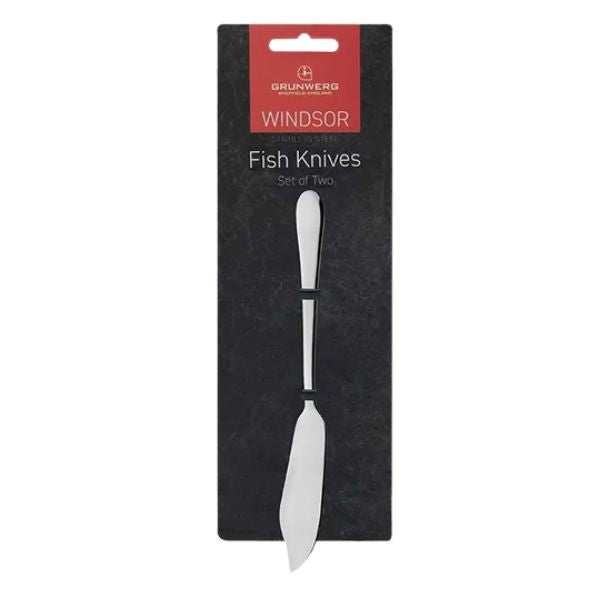Grunwerg Windsor 18/0 Fish Knives | Pack of 2 at Napev GH