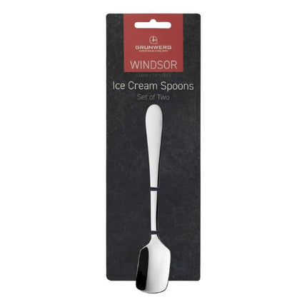 Grunwerg Windsor 18/0 Ice Cream Spoons | Pack of 2 at Napev GH