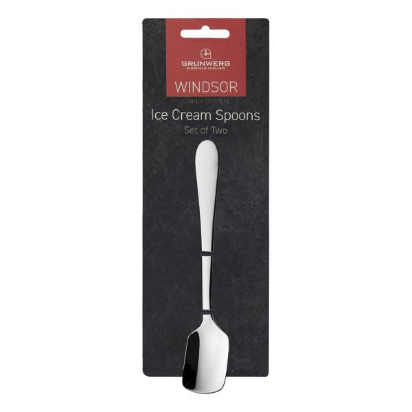 Grunwerg Windsor 18/0 Ice Cream Spoons | Pack of 2 at Napev GH