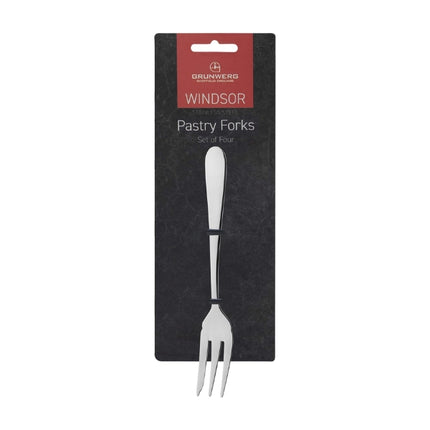 Grunwerg Windsor 18/0 Pastry Forks | Pack of 4 at Napev GH