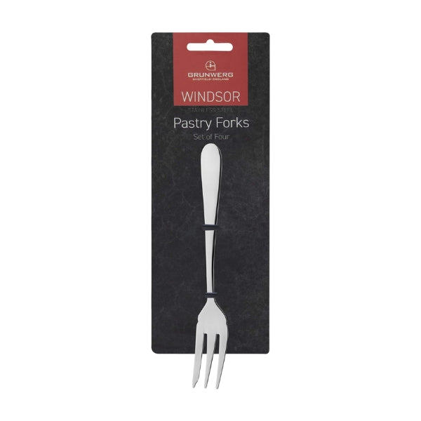 Grunwerg Windsor 18/0 Pastry Forks | Pack of 4 at Napev GH