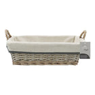 JVL Arianna Rectangular Willow Storage Basket, Grey Wash at Napev GH